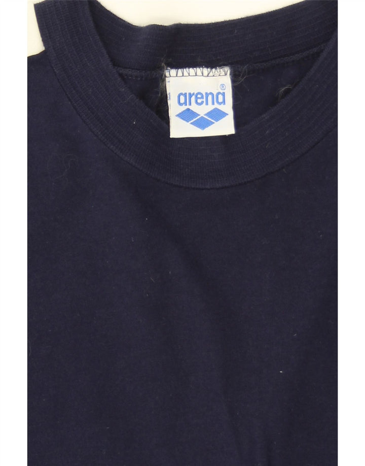 Arena Herre grafisk T-shirt Top Small Navy Blue Colourblock