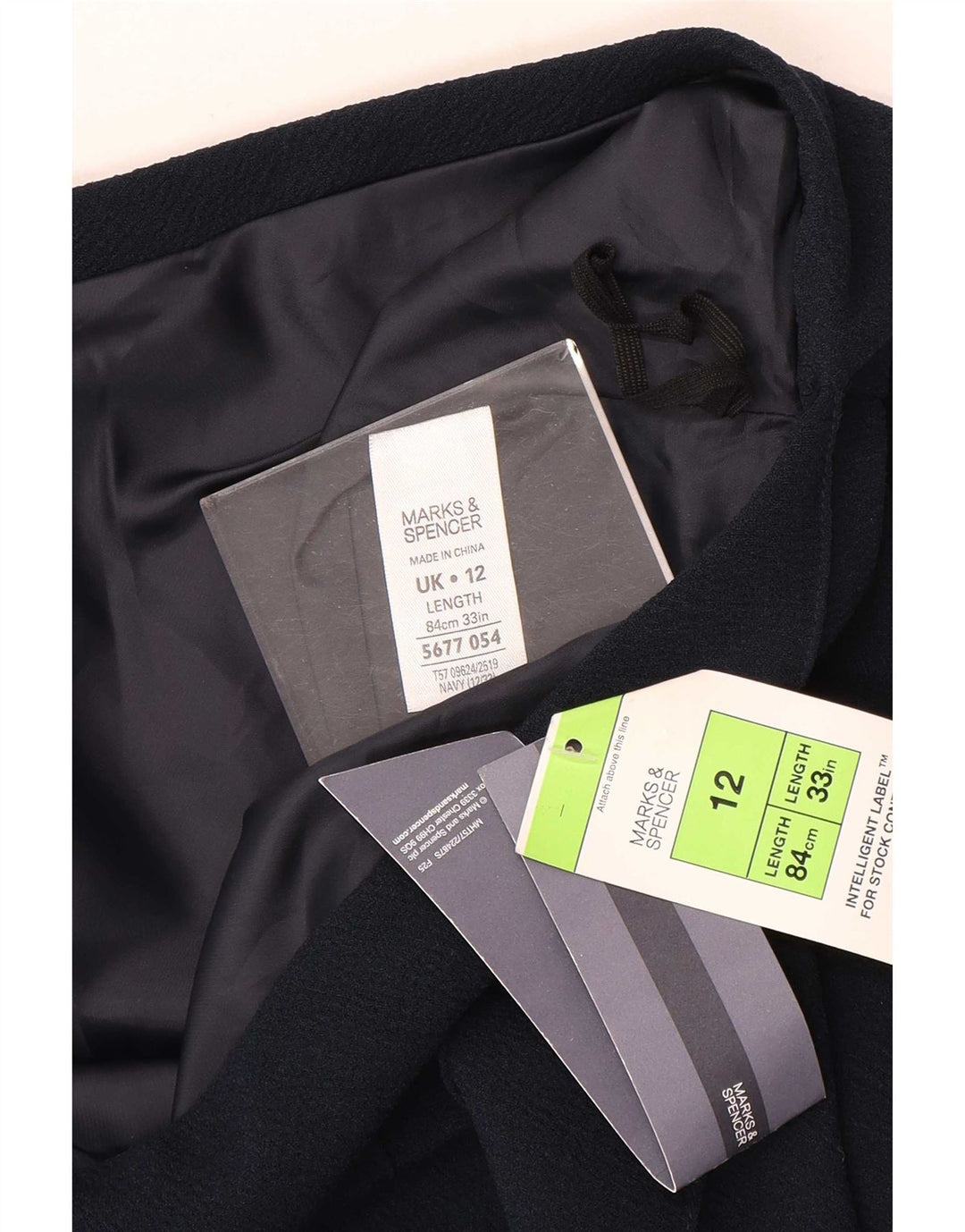 Marks & Spencer Midi-nederdel til kvinder UK 12 Medium W33 Marineblå polyester