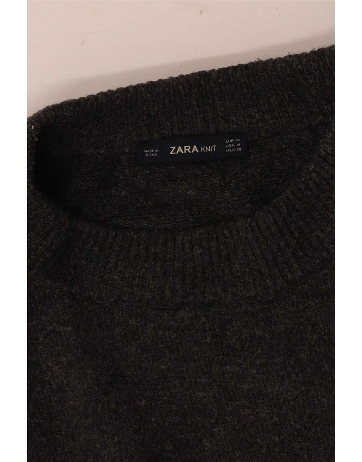 Zara Dame Oversized Crew Neck sweater UK 14 Medium Grey