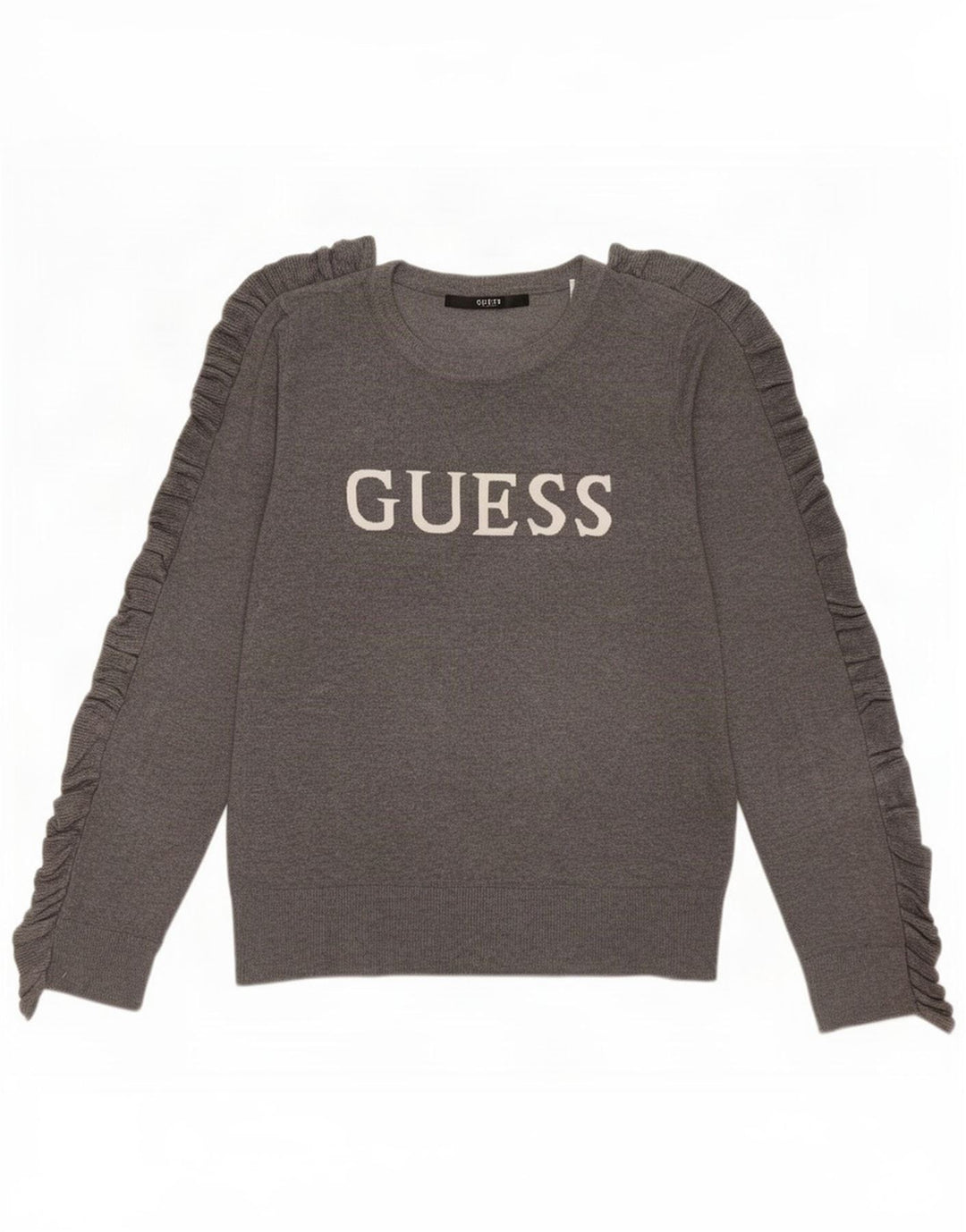 Guess grafisk sweater med rund hals til kvinder UK 14 mellemgrå