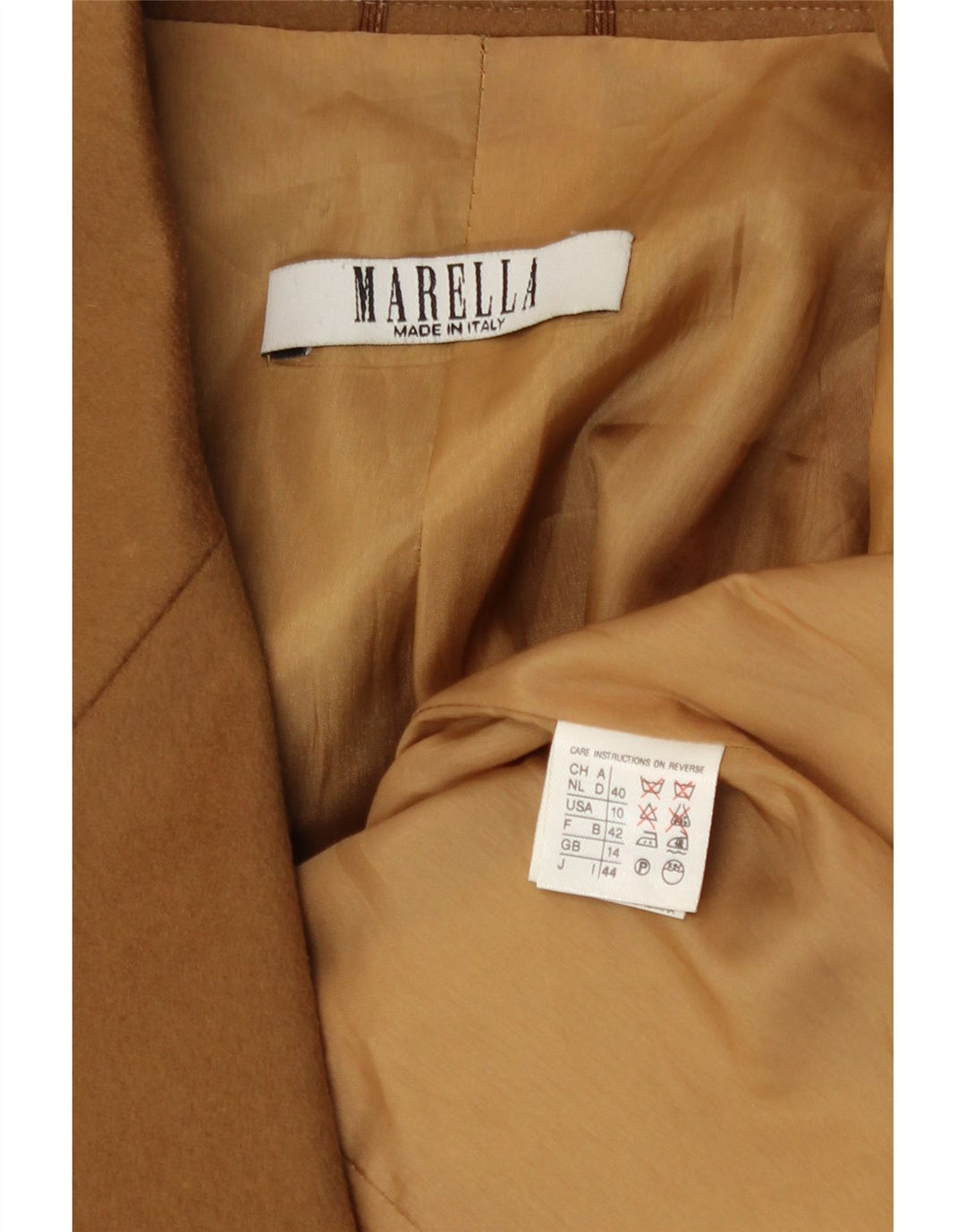 Marella Dame 2-knaps blazerjakke UK 14 Stor brun uld