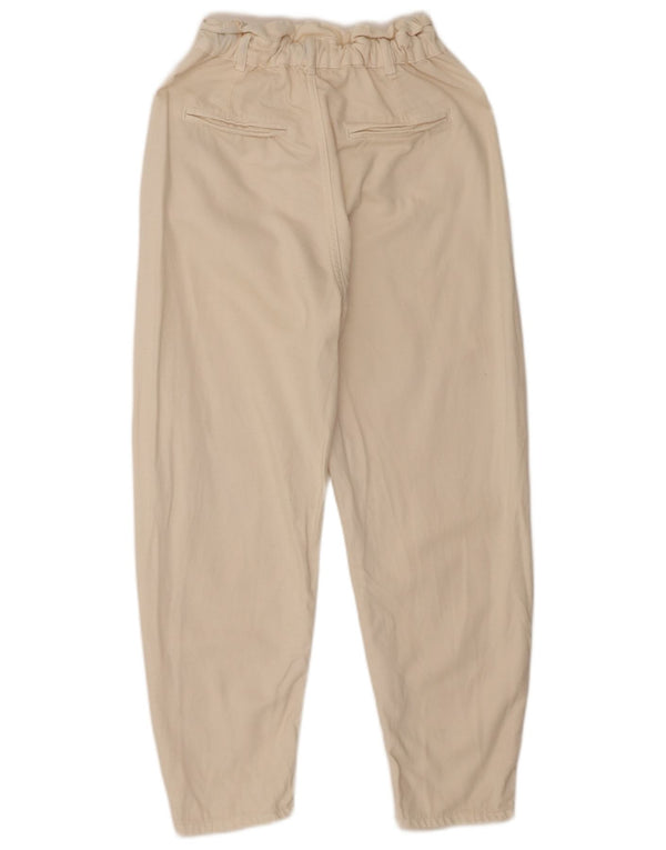 Zara, højtaljede, koniske cropped bukser til kvinder EU 36 XS W26 L25 Beige