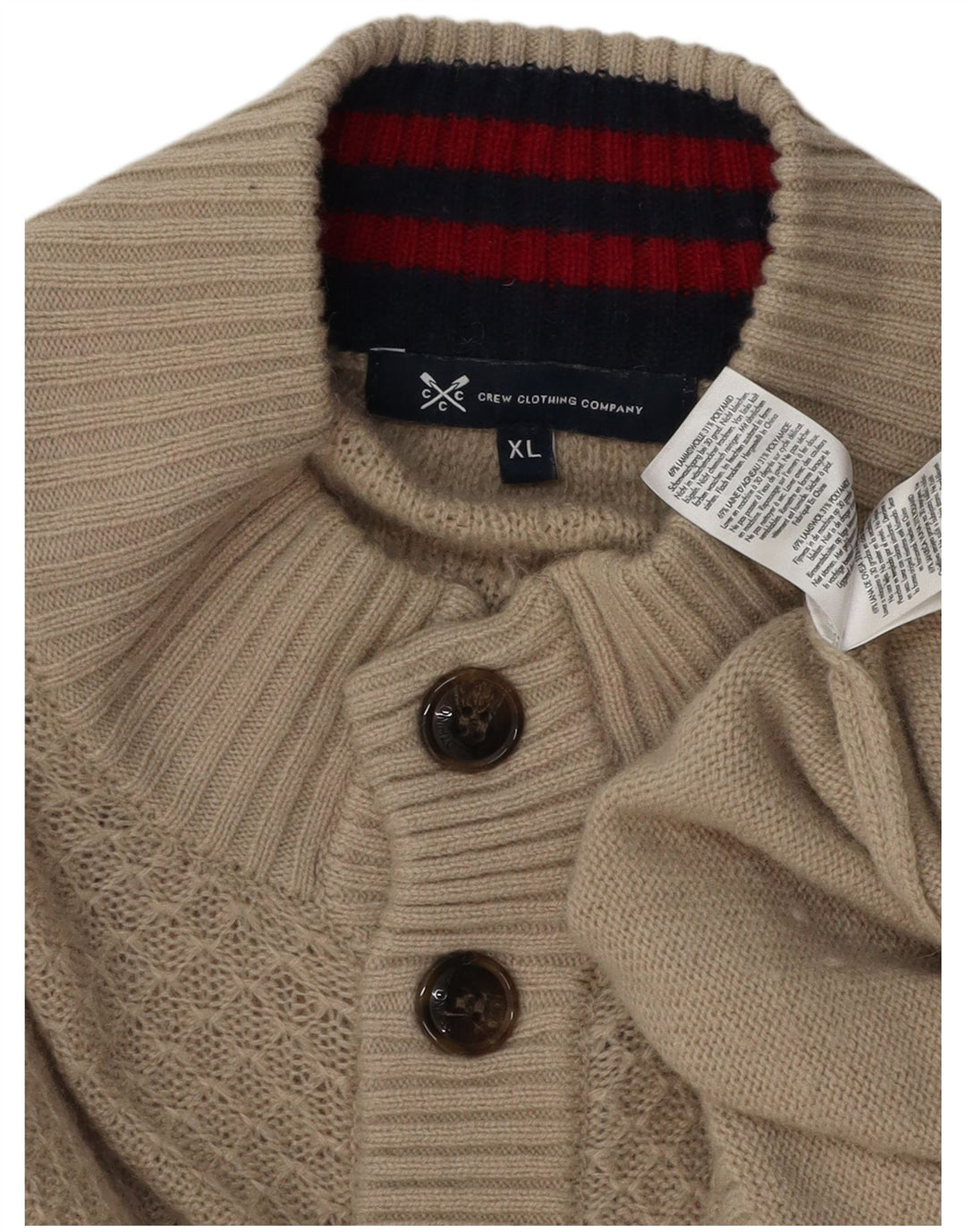 Besætningstøj Herre Button Neck Jumper Sweater XL Grå lammeuld