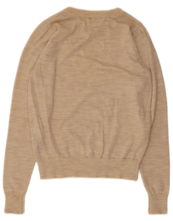 Selected Femme Dame Boat Neck Jumper Sweater UK 6 XS Beige Uld