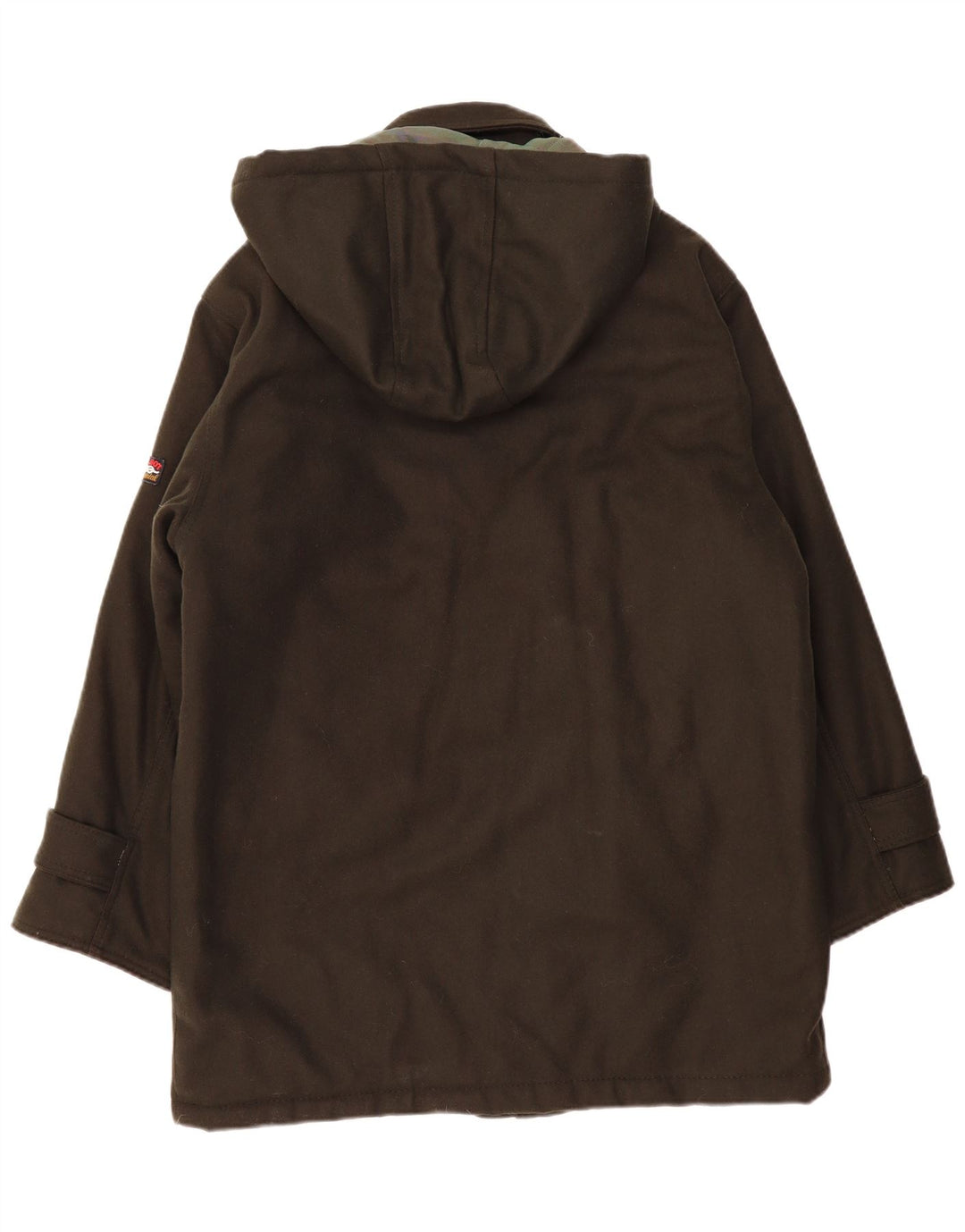 POLBOT Herre Hætteoverfrakke UK 40 Large Khaki Wool
