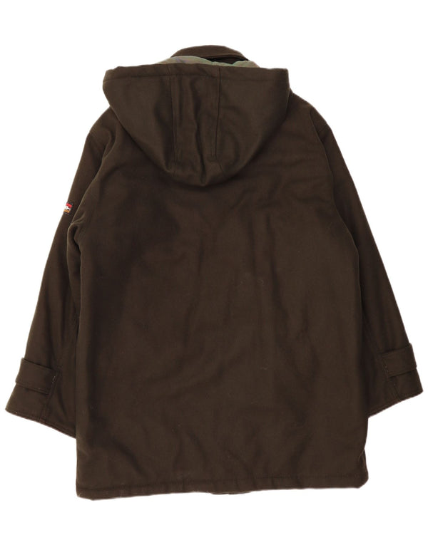 POLBOT Herre Hætteoverfrakke UK 40 Large Khaki Wool