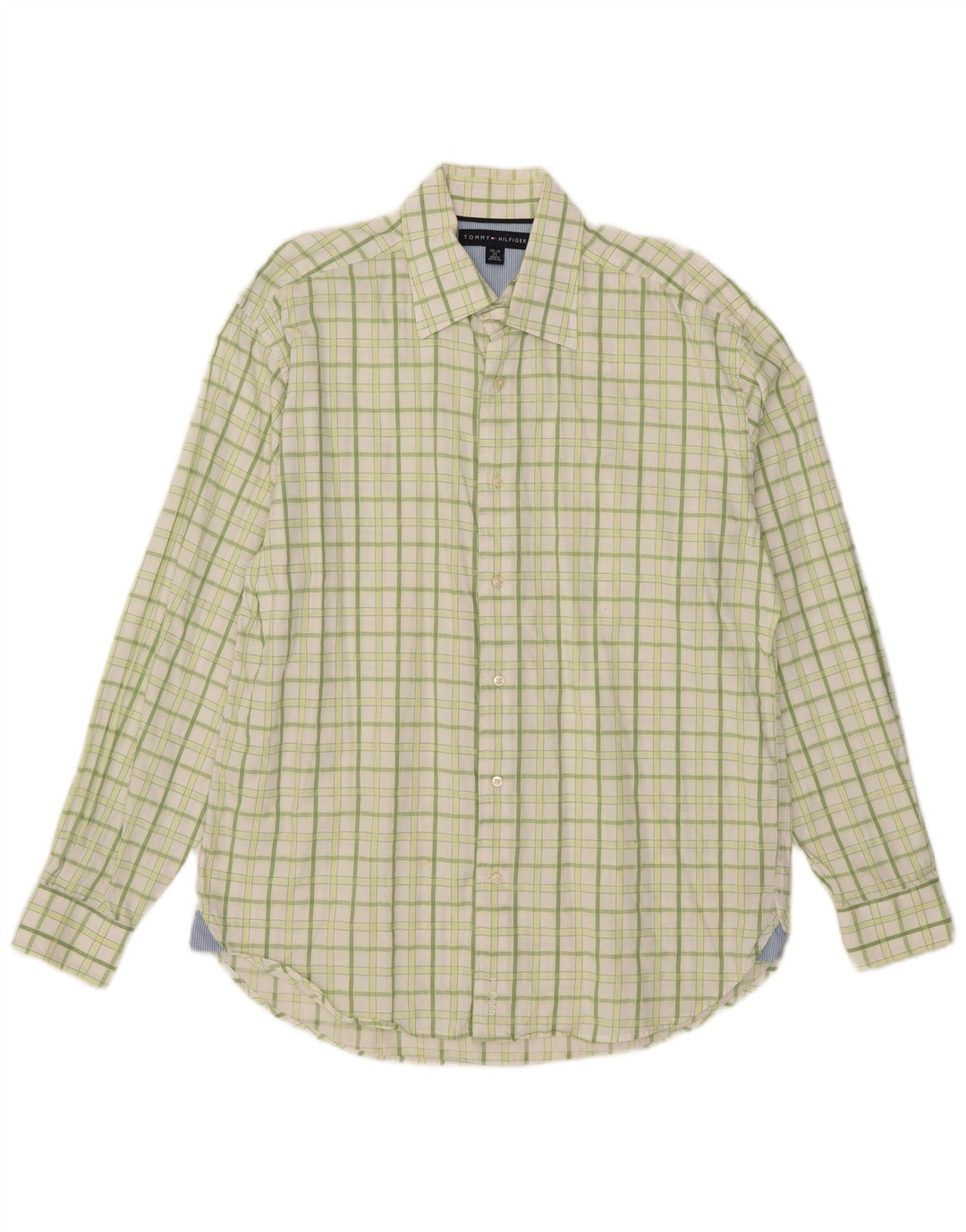 Tommy Hilfiger Herreskjorte Str. 15 1/2 16 Medium Grøn Ternet Bomuld