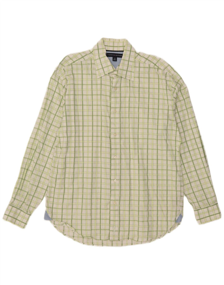 Tommy Hilfiger Herreskjorte Str. 15 1/2 16 Medium Grøn Ternet Bomuld
