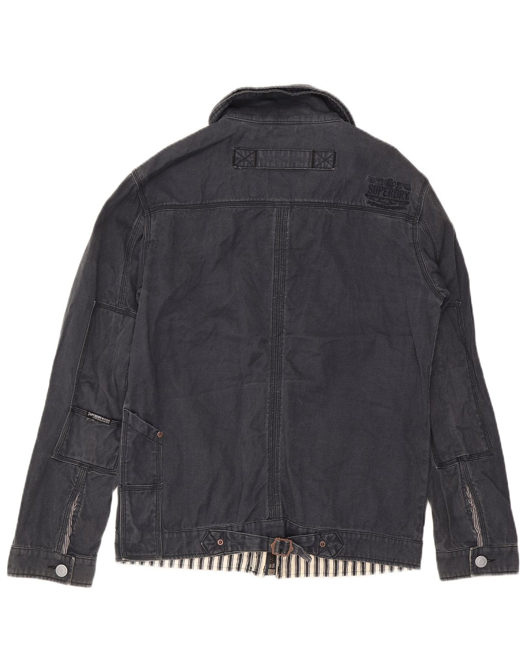 Superdry Herre Utility Jacket UK 42 XL Navy Blue Cotton