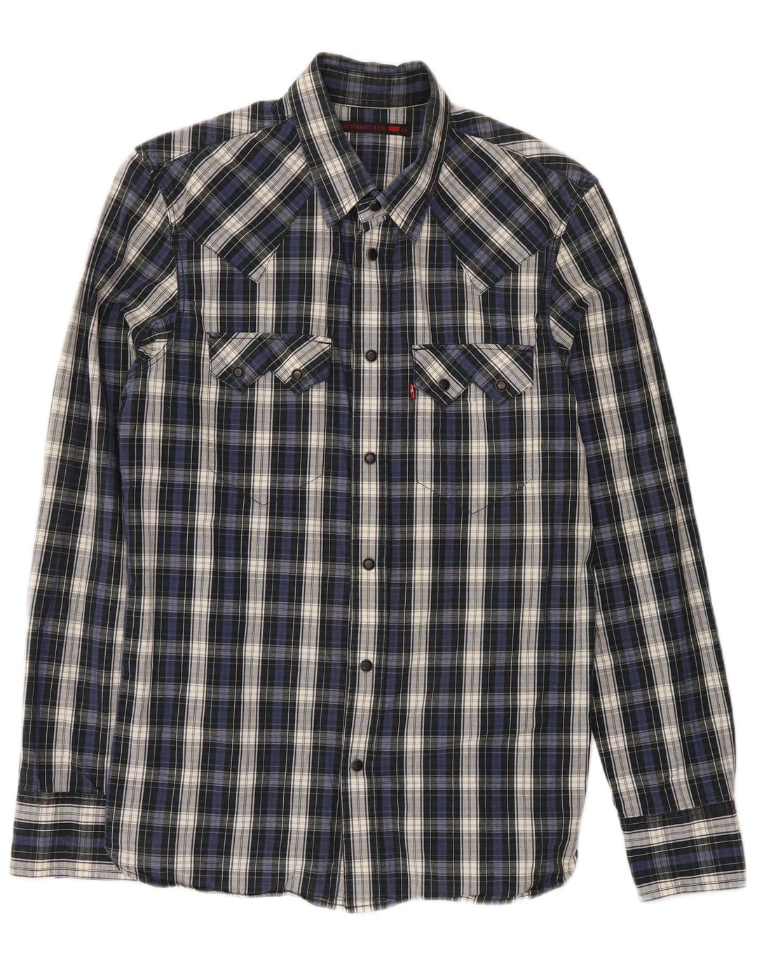 Levi's herreskjorte medium marineblå ternet bomuld