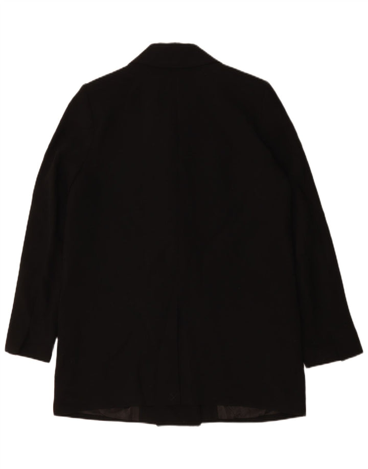 Zara Dame Longline Double Breasted Blazer Jacket UK 16 Large Black