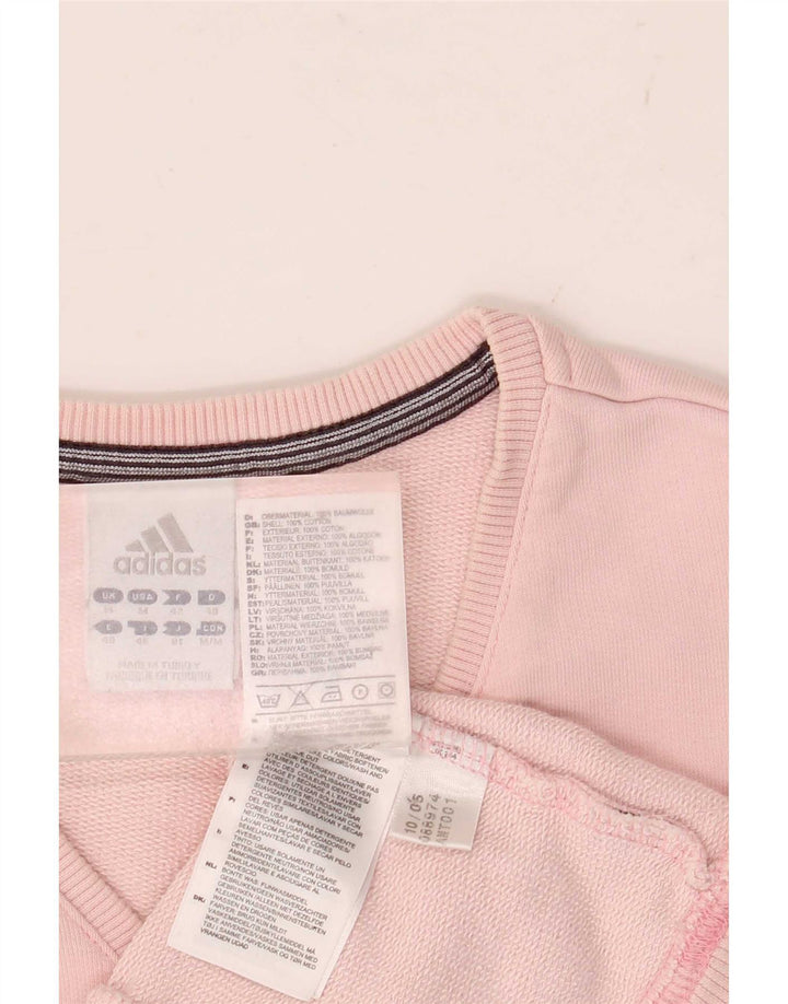 Adidas Dame Sweatshirt Jumper UK 14 Medium Pink Bomuld