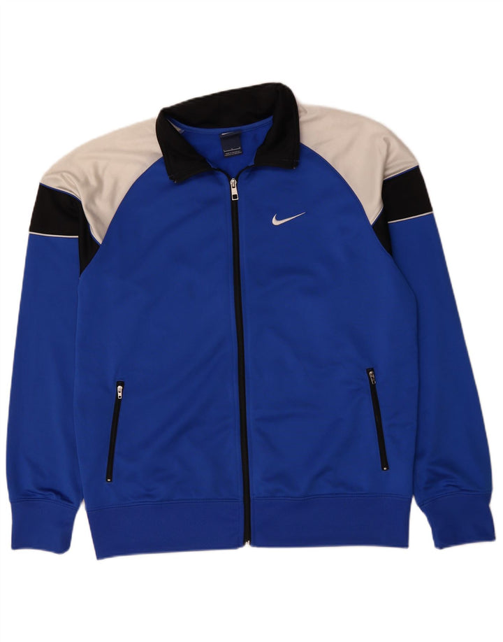 Nike træningsdragt til mænd, topjakke, stor blå farveblok polyester