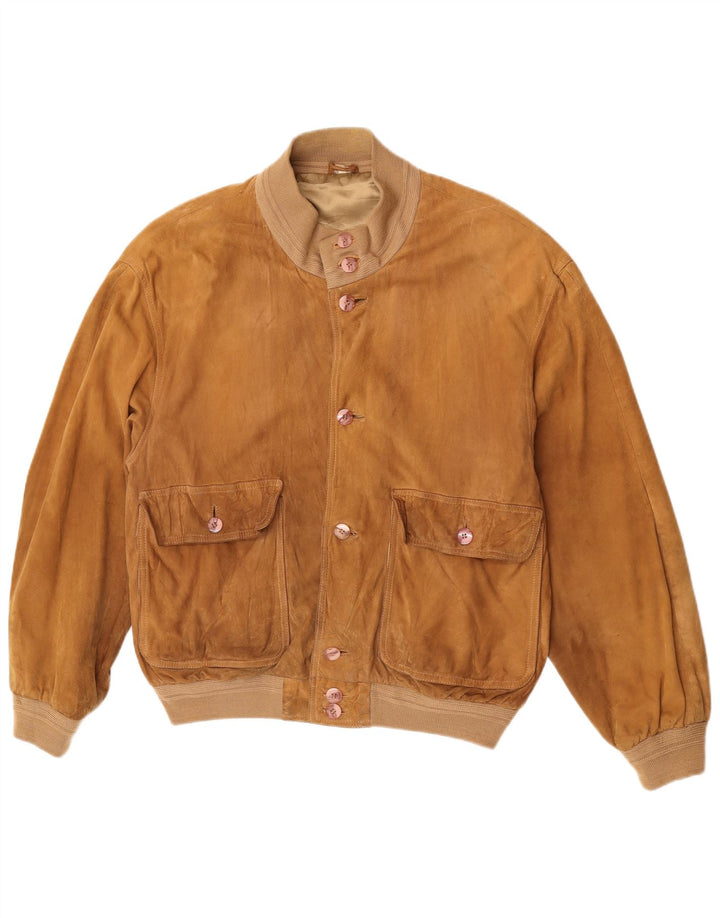 Vintage herre ruskind bomberjakke UK 40 Large Brown