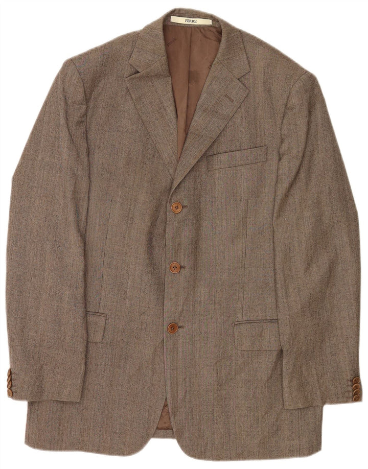 Ferre Herre Ittierre 3 knap Biker Jacket IT 50 Stor brun ternet