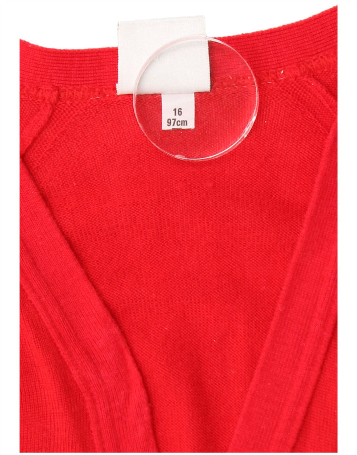 FIRST AVENUE Dame Cardigan Sweater UK 16 Large Red New Wool
