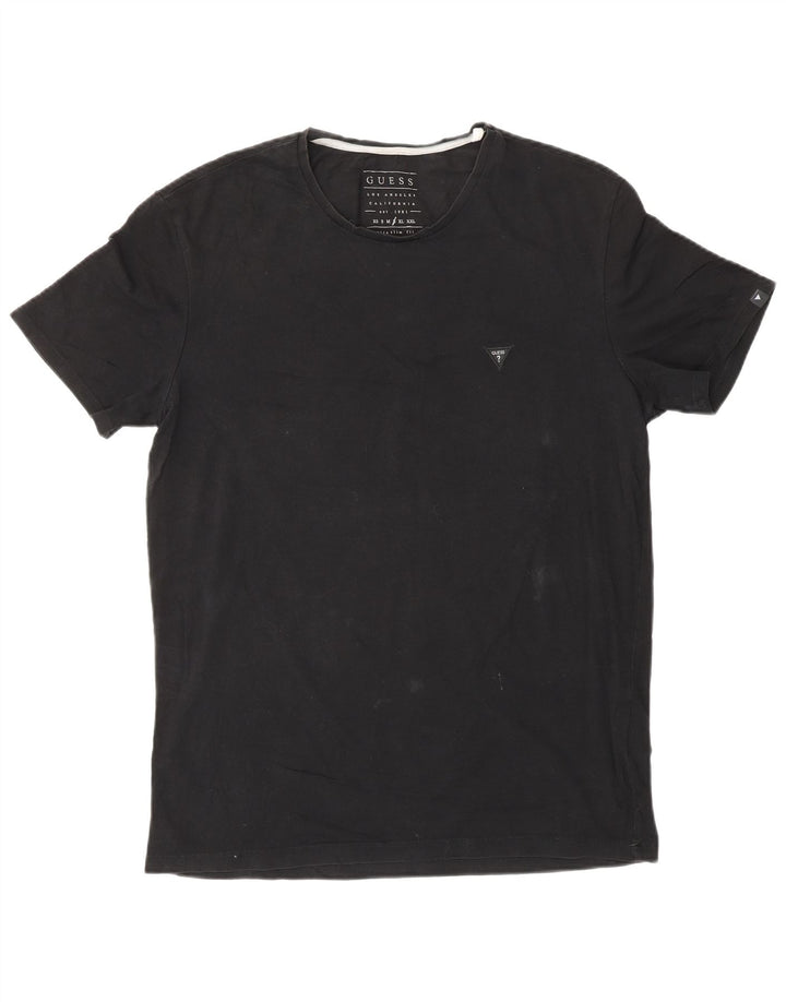 Guess Herre T-Shirt Top Stor Sort Bomuld