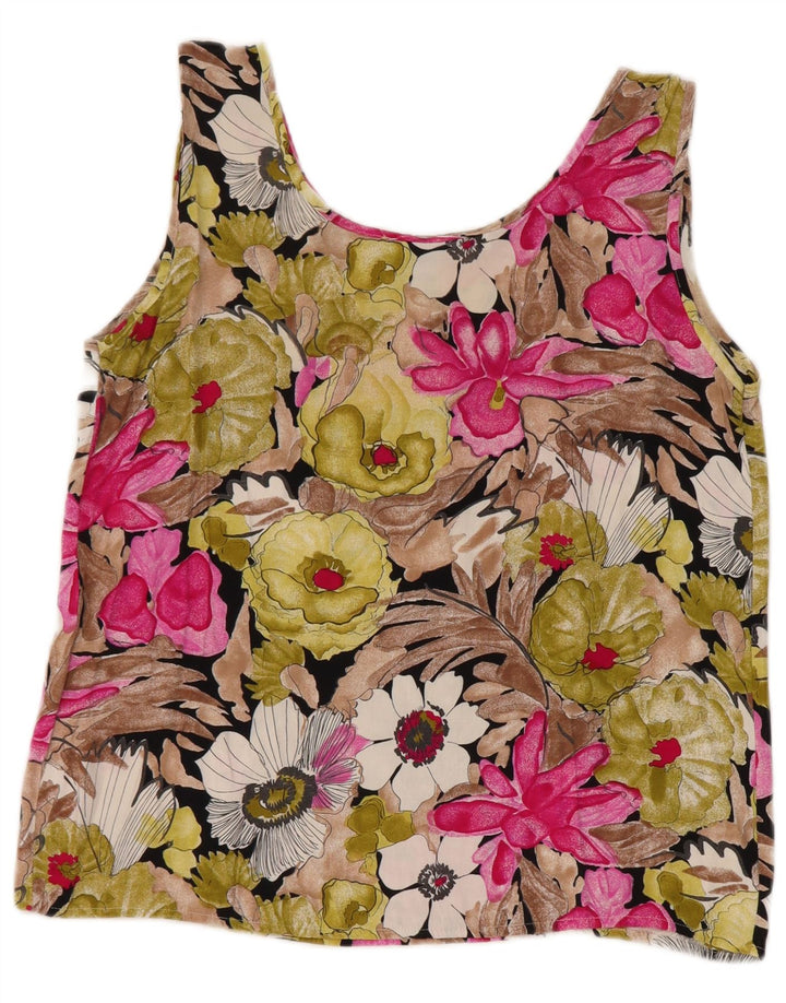 Vintage Womens Crop Ærmeløs bluse Top IT 44 Medium Multicolored Floral