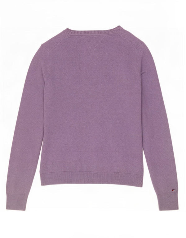 Tommy Hilfiger Dame Cardigan Sweater UK 10 Lille Lilla Bomuld