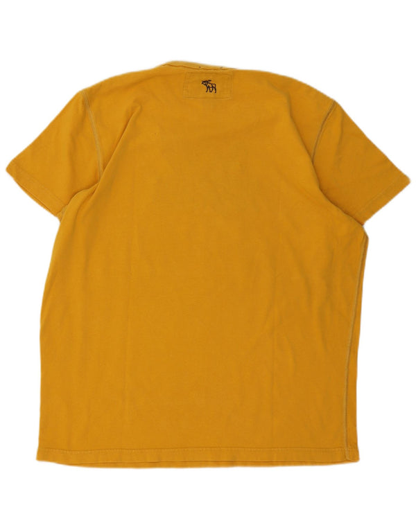 Abercrombie & Fitch Herre Muscle Fit Grafisk T-Shirt Top XL Gul Bomuld