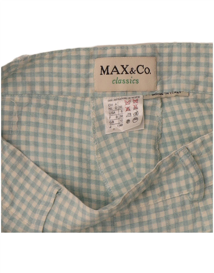 Max & Co. Dameklassikere Casual Shorts UK 10 Small W27 Green Gingham