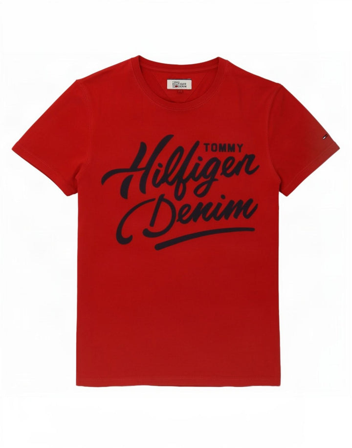 Tommy Hilfiger Herre grafisk T-shirt Top Lille rød bomuld