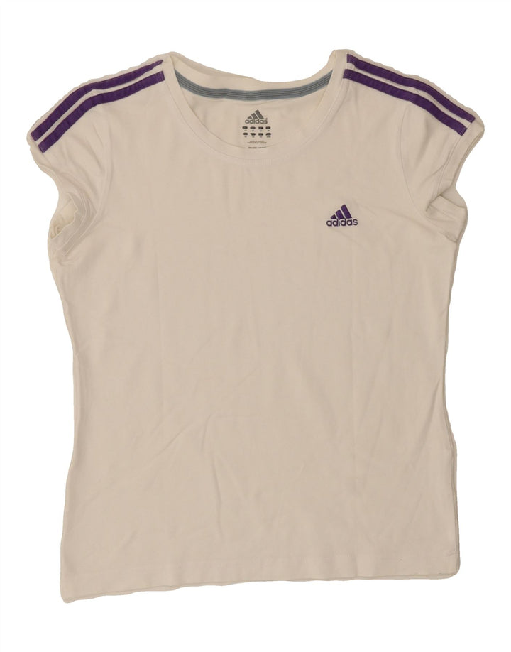ADIDAS Womens T-Shirt Top UK 14 Medium  White Vintage Adidas and Second-Hand Adidas from Messina Hembry 