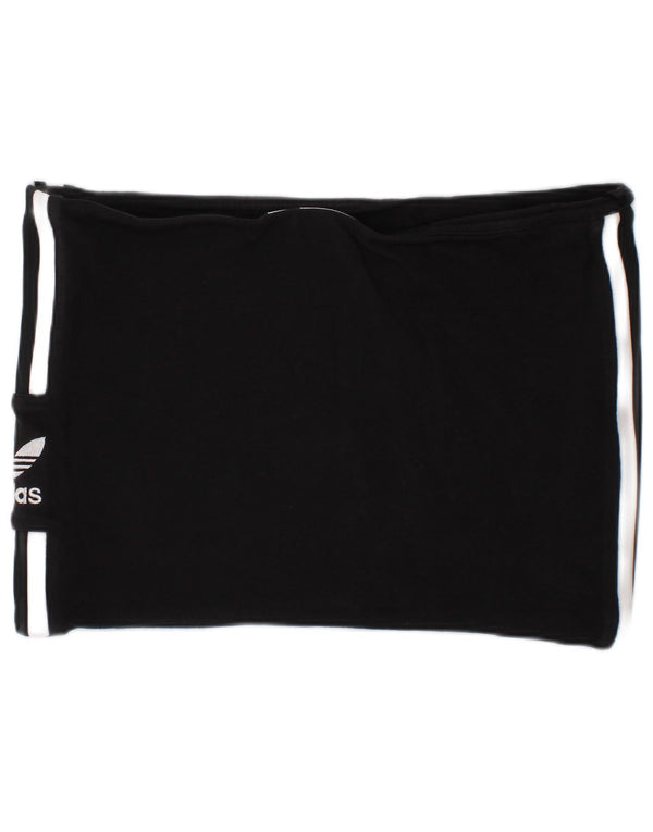 Adidas Womens Crop Top UK 10 Lille sort stribet bomuld