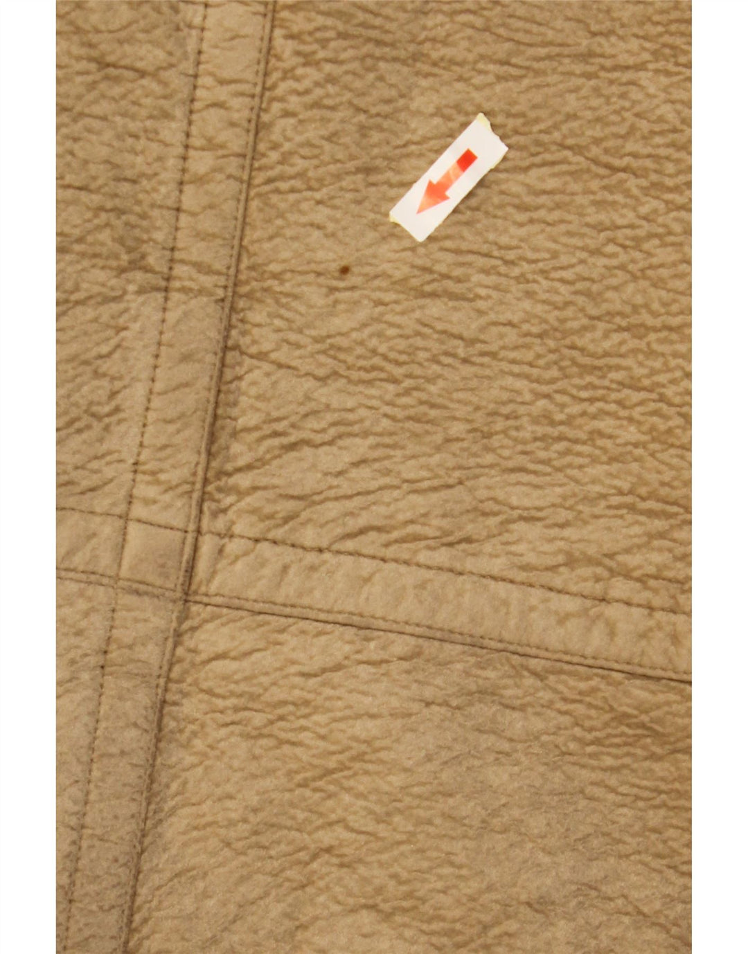 VINTAGE Dobbeltradet læderfrakke til kvinder UK 6 XS Brun Colourblock