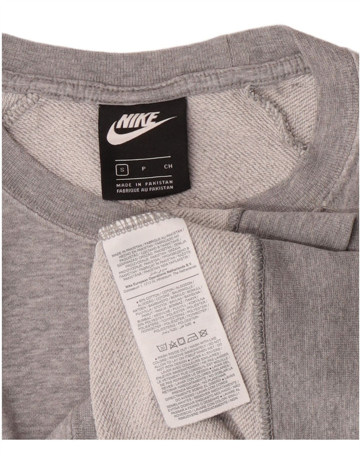 Nike Dame Oversized Sweatshirt Jumper UK 10 Small Grå Flecked Bomuld