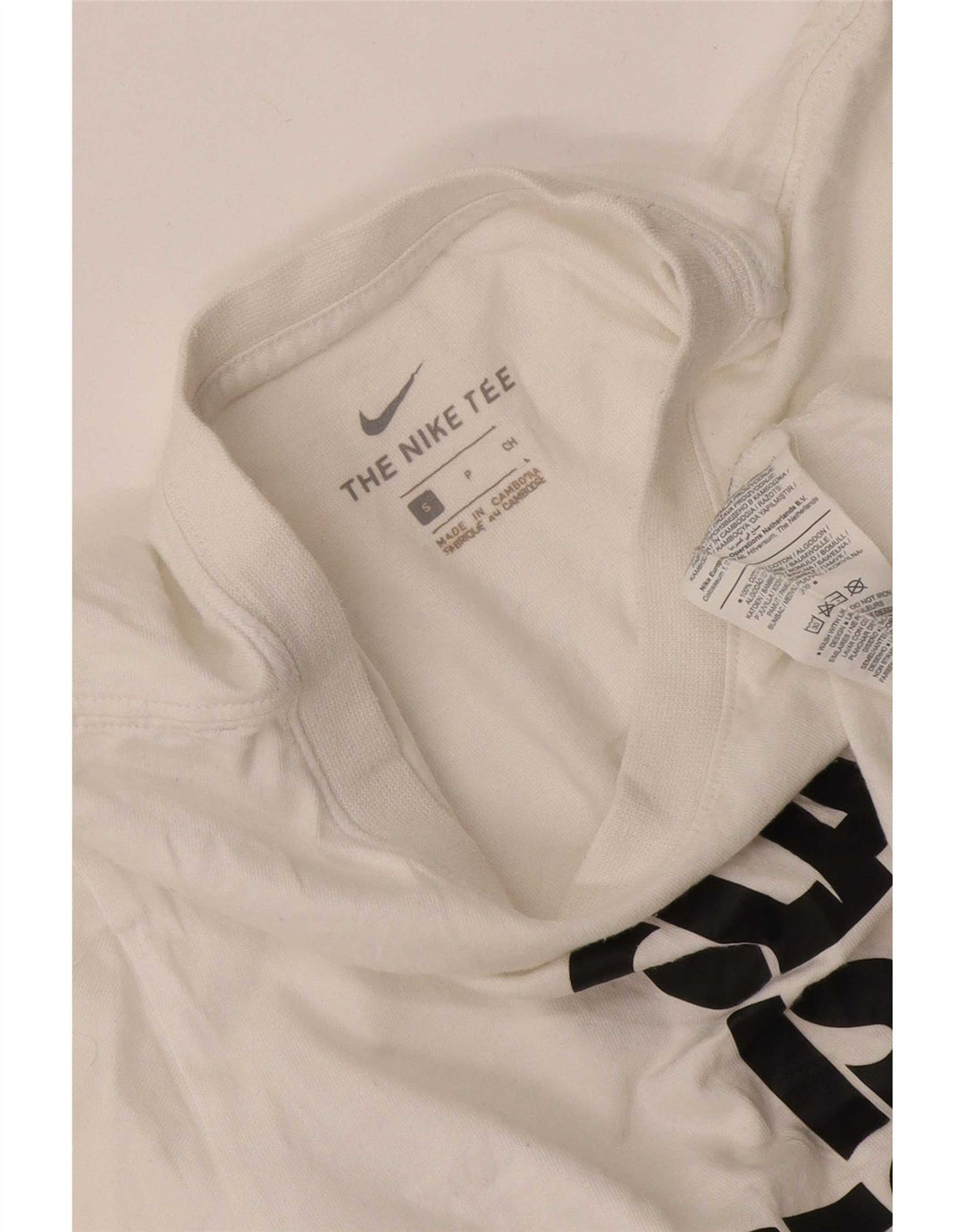 Nike grafisk T-shirt top til mænd, lille hvid bomuld