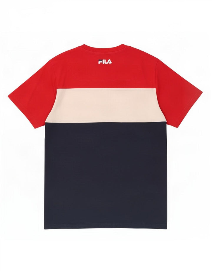 Fila Herre grafisk T-shirt Top Medium Flerfarvet Colourblock Bomuld
