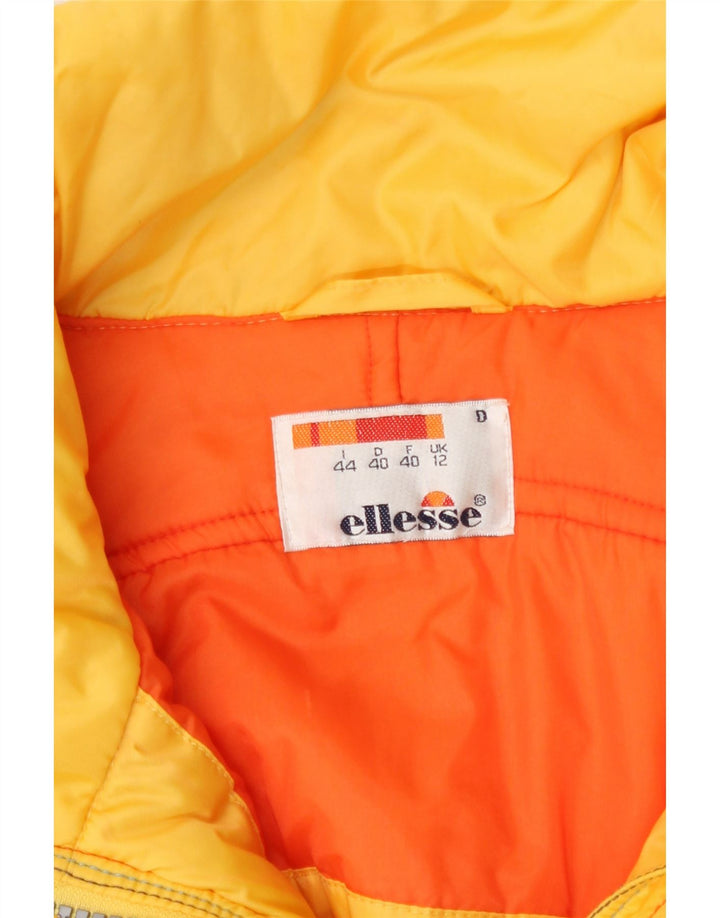 Ellesse Dame Hætte Oversized Skijakke UK 12 Medium Gul Polyamid