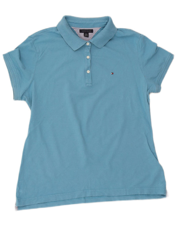 Tommy Hilfiger Dame Polo Shirt UK 18 XL Blå Bomuld