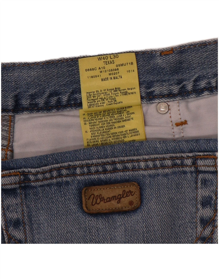 Wrangler Herre Texas Straight Jeans W40 L30 Blå Bomuld