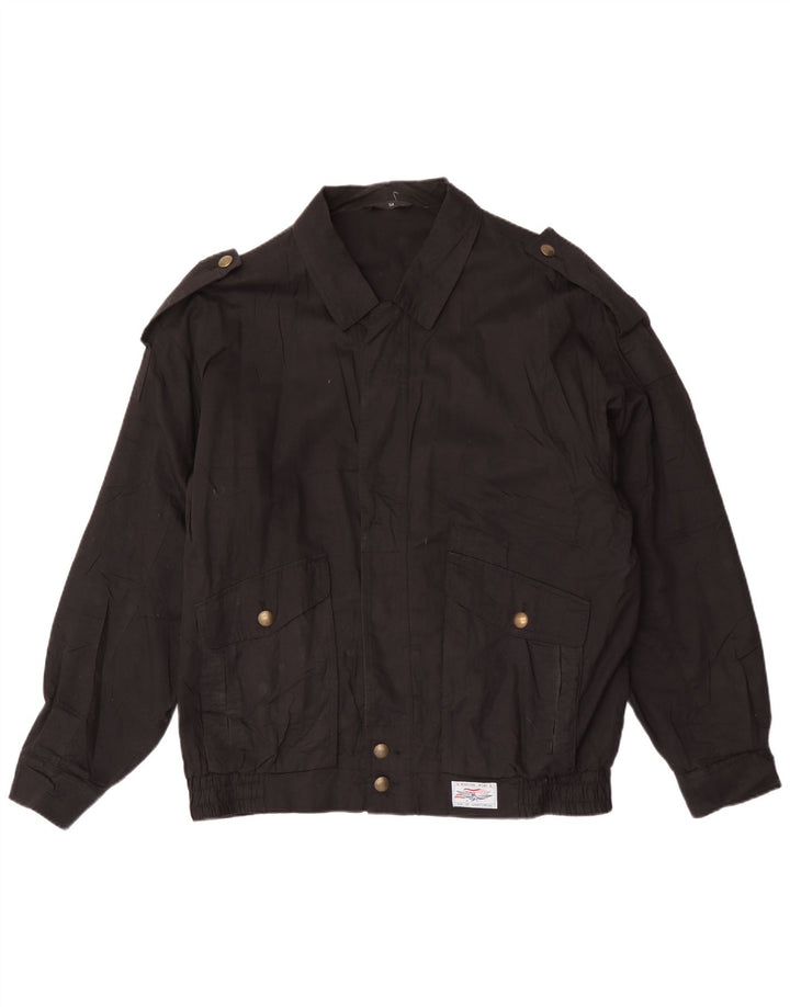 C & A Herre Military Bomber Jacket EU 54 2XL Sort Bomuld