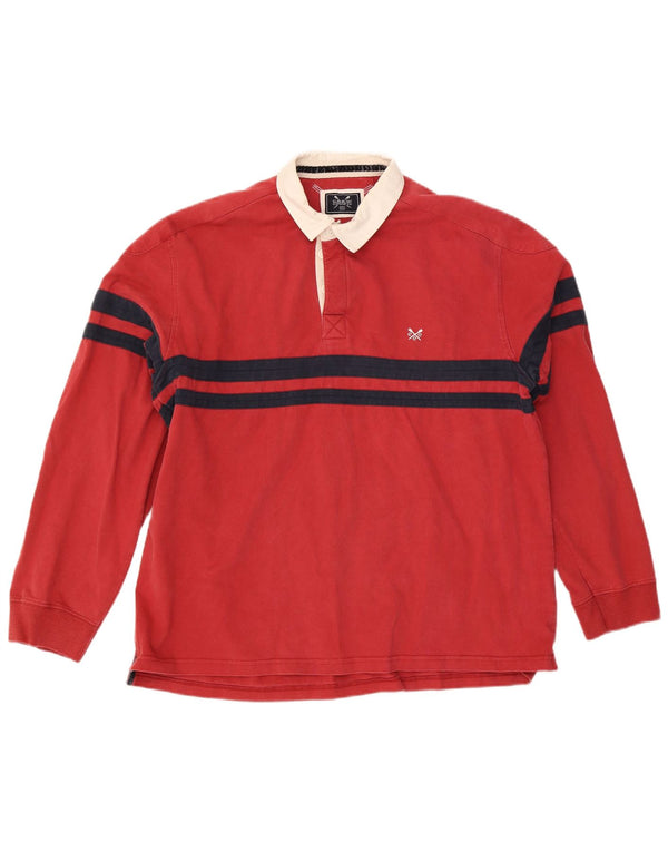 Besætningsbeklædning Langærmet rugby poloshirt til mænd 2XL rød Colourblock Bomuld