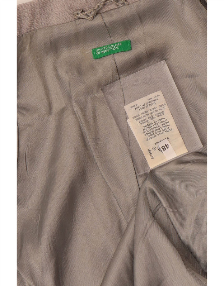 Benetton Dame 2-knaps blazerjakke IT 48 XL Grå uld