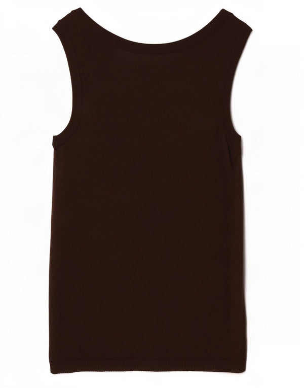 Zara Damevest Top UK 8 Small Brown Viscose
