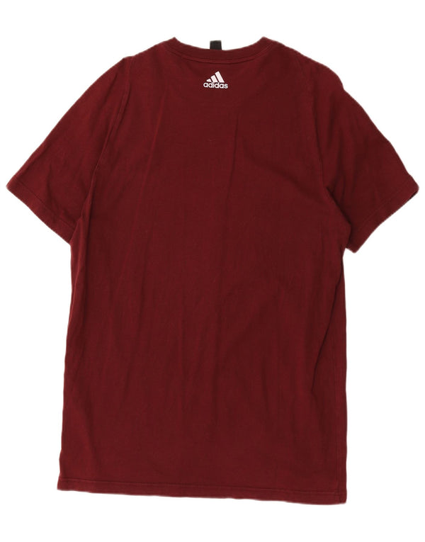 Adidas Herre grafisk T-shirt Top Medium Bourgogne bomuld
