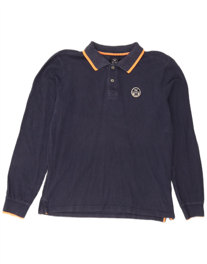 North Sails Herre langærmet poloshirt Medium Navyblå Bomuld