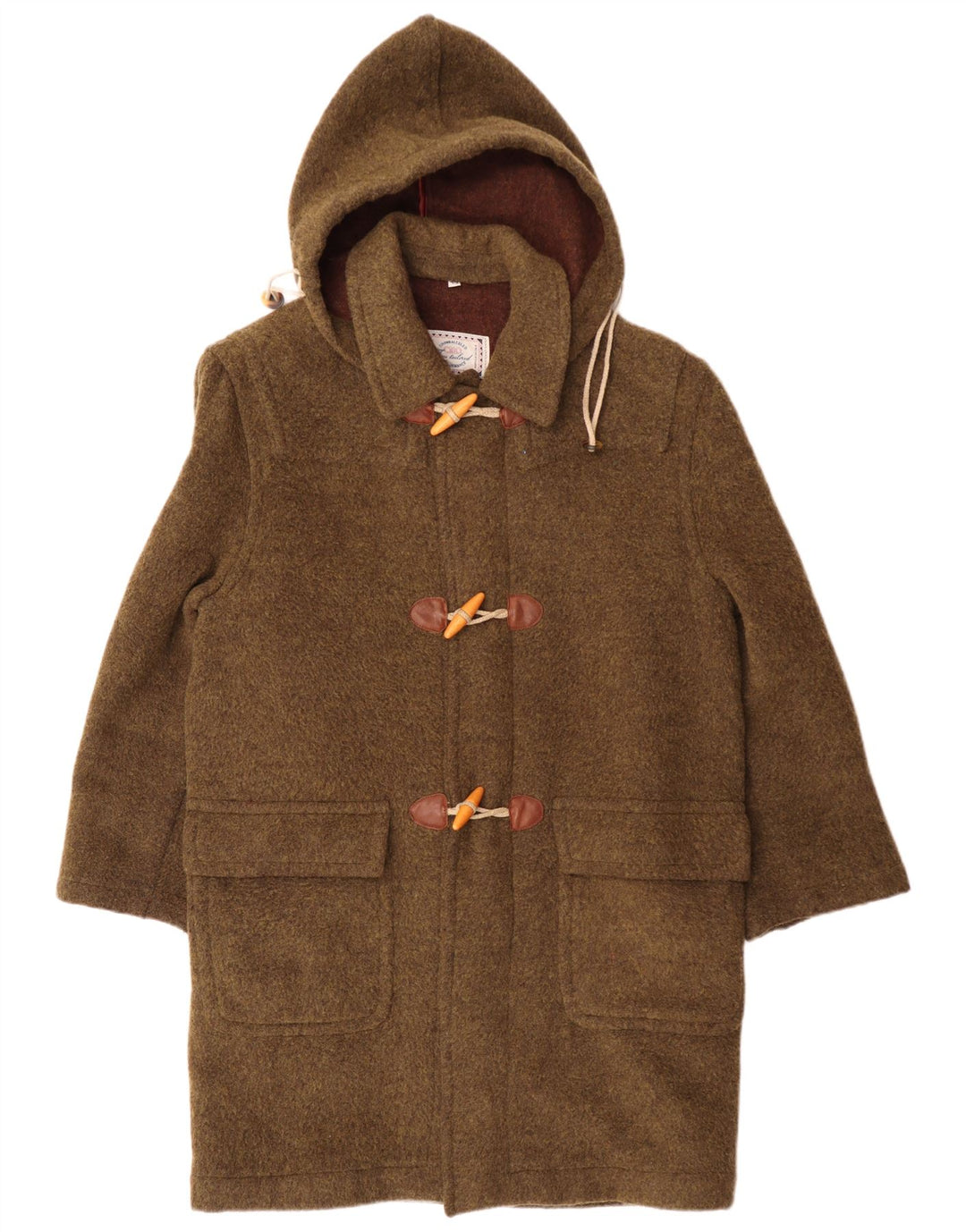 Ciao Dame Hætte Oversized Duffel Coat IT 44 Medium Khaki Wool