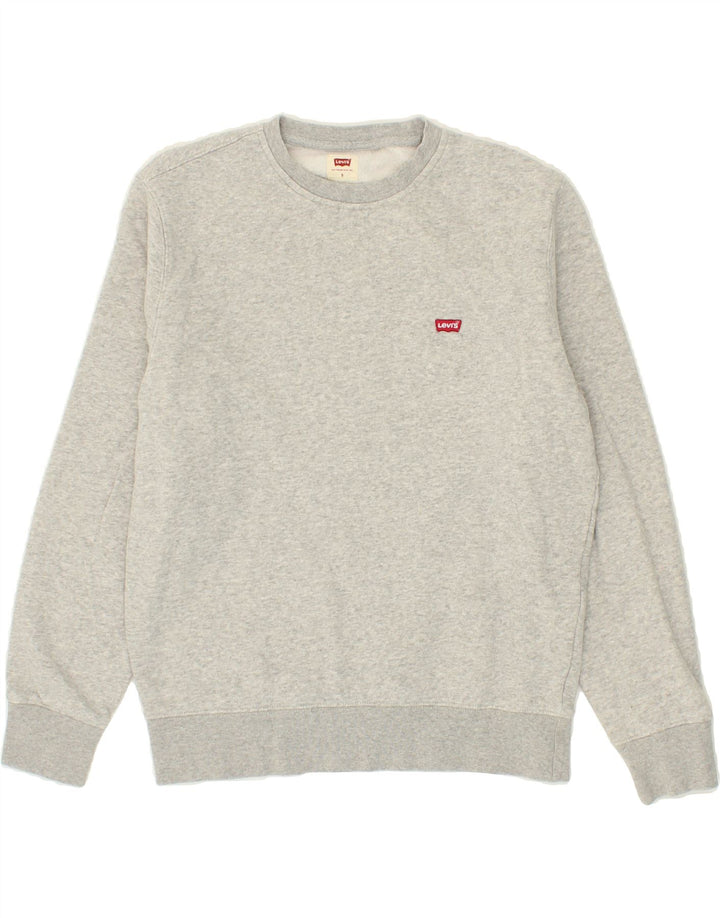 LEVI'S Womens Oversized Sweatshirt Jumper UK 10 Small Grey Cotton Vintage Levi's and Second-Hand Levi's from Messina Hembry 
