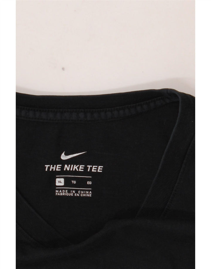 NIKE Grafisk T-shirt top til mænd XL Sort
