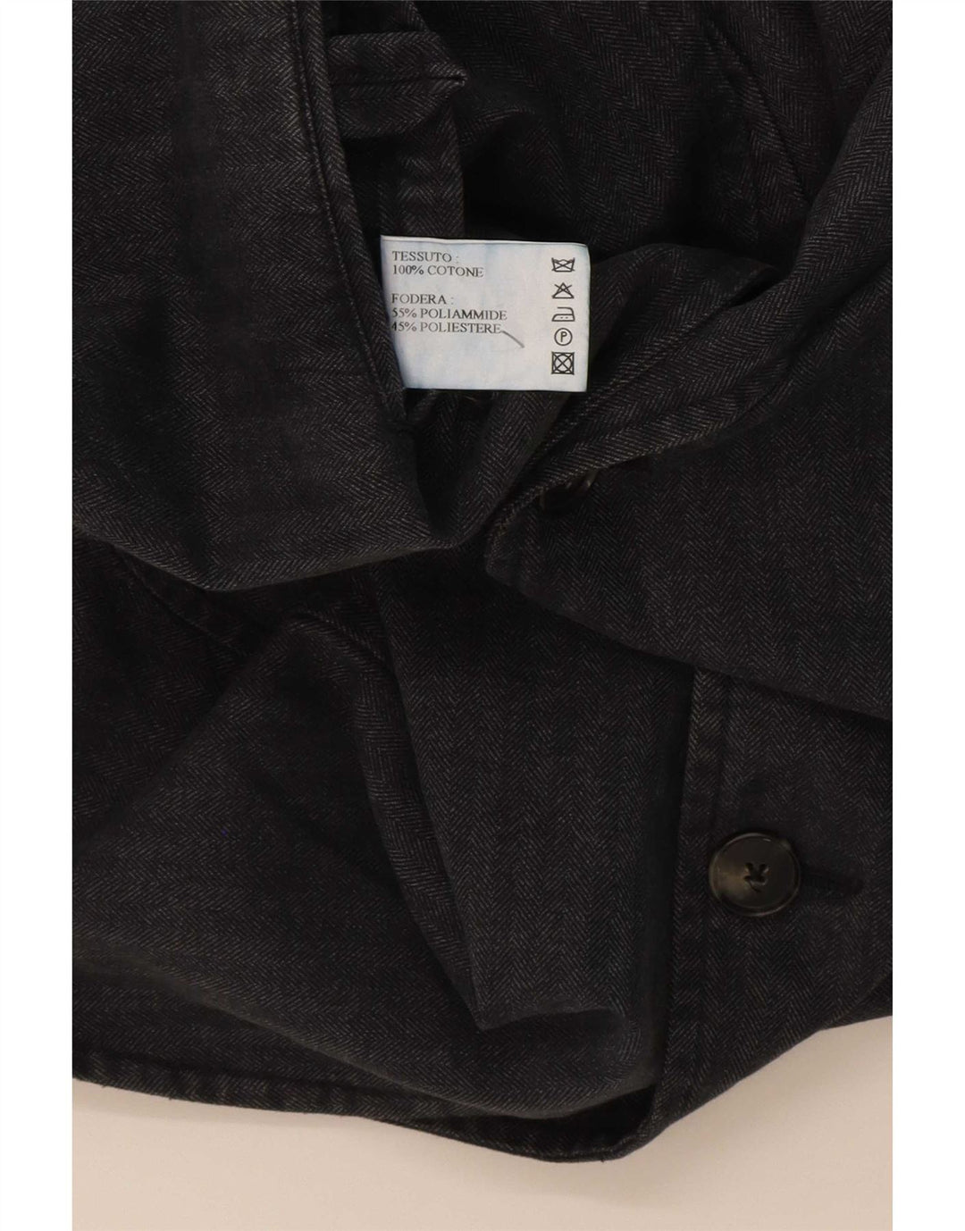 Vintage herre 3-knaps blazerjakke IT 52 XL Grå nålestribet bomuld