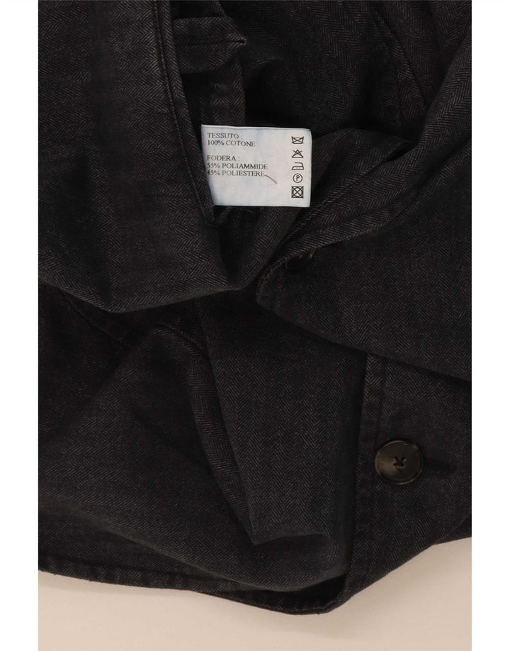 Vintage herre 3-knaps blazerjakke IT 52 XL Grå nålestribet bomuld
