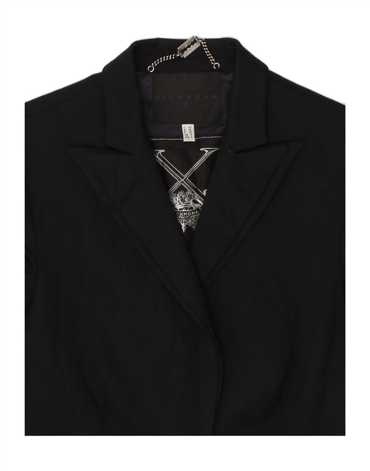 RICHMOND Womens 1 Button Blazer Jacket UK 8 Small Black Vintage Richmond and Second-Hand Richmond from Messina Hembry 