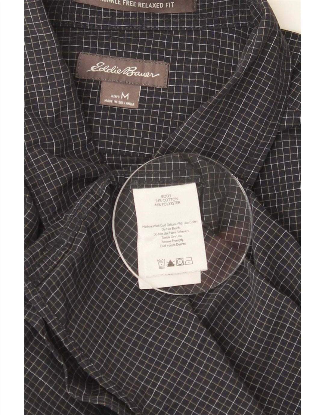 Eddie Bauer Herre Relaxed Fit skjorte Medium Navyblå ternet bomuld