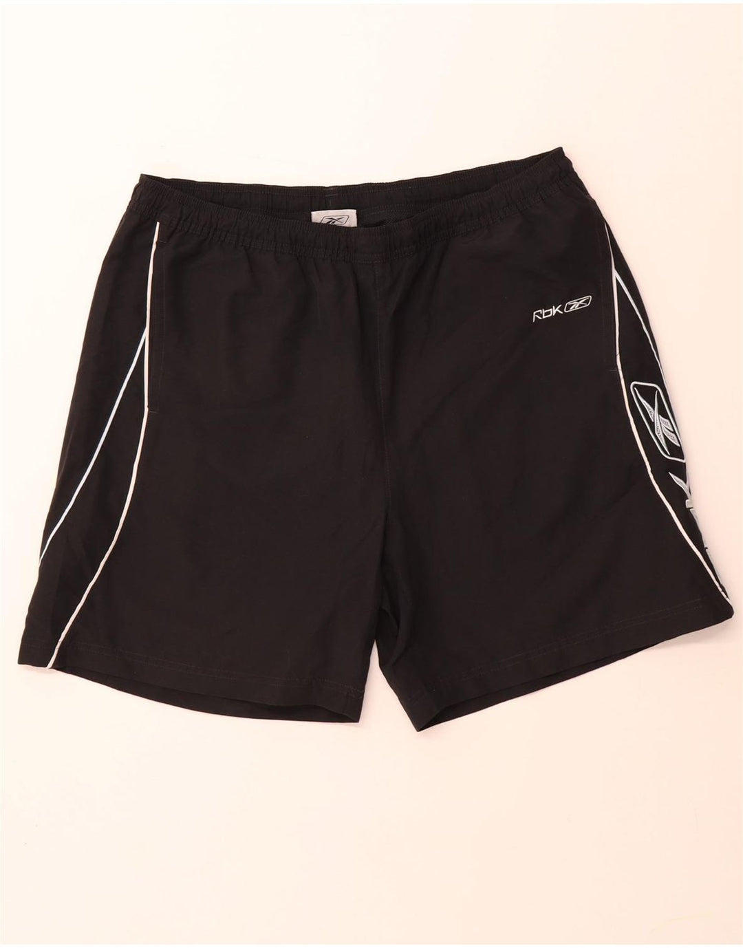 REEBOK Herre grafiske sportsshorts, store sorte polyester