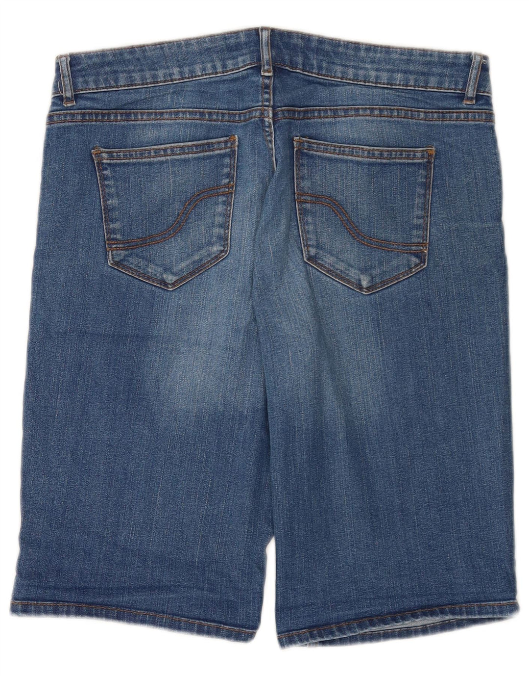 Fat Face Dame Denim Bermuda Shorts UK 12 Medium W32 Blå Bomuld
